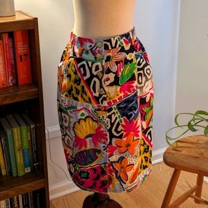 Vintage Skirt | Escada by Margaretha Ley | Multicolor Fun Floral | Size 10